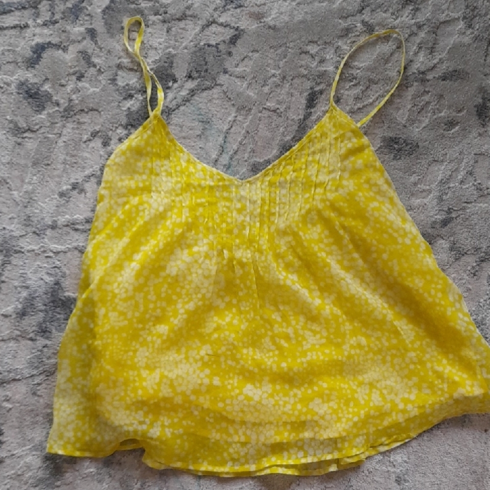 Billabong Yellow Floral Spaghetti Silky Feel-Strap Camisole